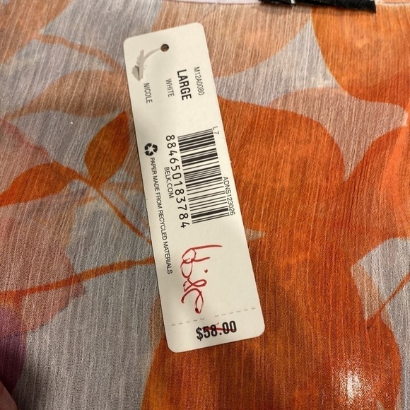 J womens New Directions sleeveless floral regular size blouse L.  NWT - Picture 3 of 3